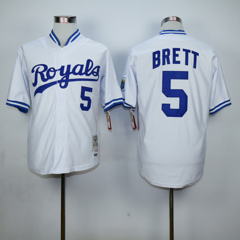 Men Kansas City Royals #5 Brett White Throwback 1989 MLB Jerseys